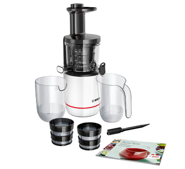 Bosch MESM500W juice maker Slow juicer 150 W Black, White - 0