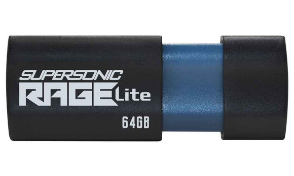 Clé USB Patriot Memory Supersonic Rage Lite 64 Go USB Type-A 3.2 Gen 1 (3.1 Gen 1) Noir, Bleu