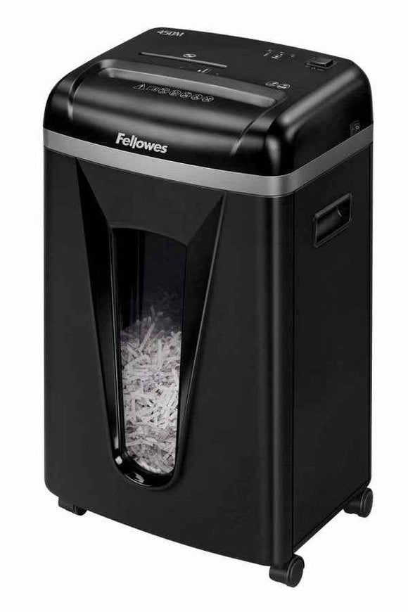 Broyeur FELLOWES 450 M/ micro-coupe croisée 2x12 mm/ volume du bac 22 l/ niveau de classification P-5 (secret)/ noir