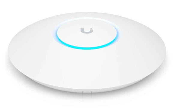 UBIQUITI U6+, WiFi 6, 4 spatial streams, 140 m² (1,500 ft²) coverage, 300+ connected devices, Powered using PoE, GbE uplink.