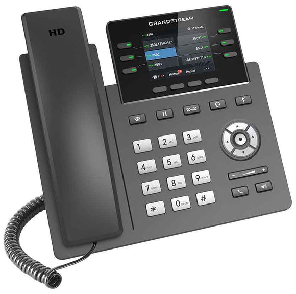 Grandstream GRP2613 VoIP telefon, 3x SIP, barevný podsvícený 2,8" displej, 2x Gbps RJ45, PoE
