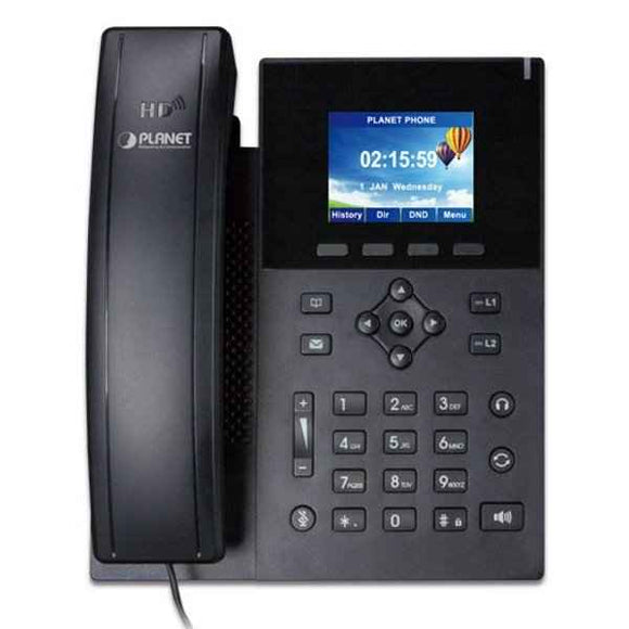 Planet VIP-1260PTVoIP telefon, HD audio G.722/Opus, barevný LCD, Auto Provision, Dual GbE LAN, PoE, CZ menu