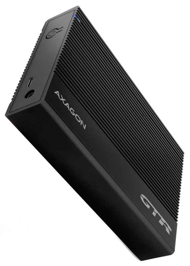 Boîtier pour disque dur externe AXAGON EE35-GTR USB-C 3.2 Gen 1 - SATA 6G, 3,5", cannelé - Noir