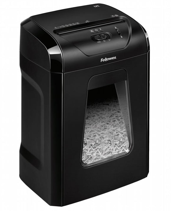 FELLOWES skartovač 12 C/ křížový řez 4x40mm/ objem koše 19 l/ stupeň utajení P-4 (důvěrné)/ černý