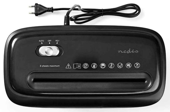 Nedis PASH120BKA4 paper shredder Strip shredding 22 cm Black