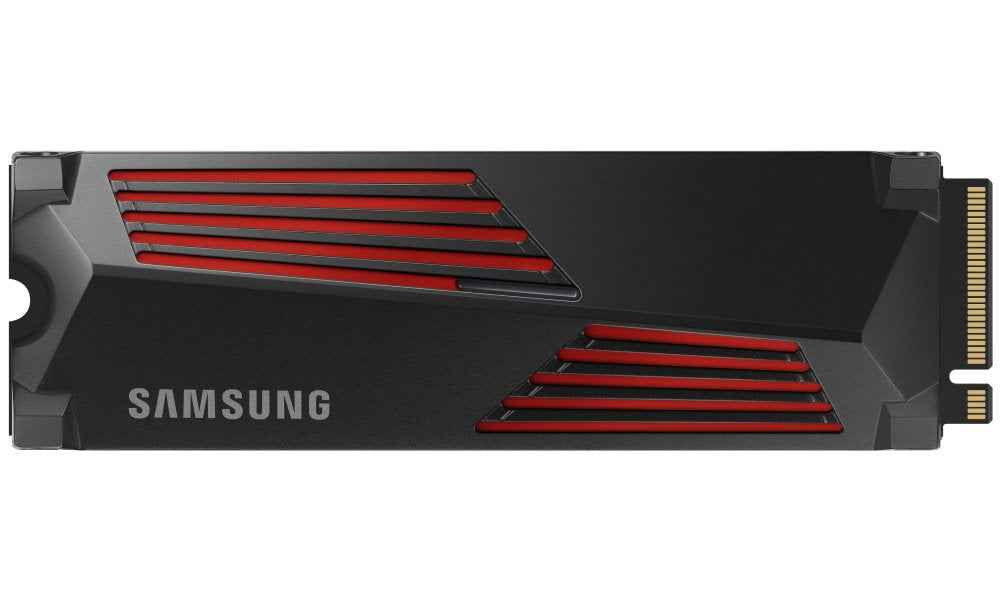 Samsung | 990 PRO avec dissipateur thermique | 1000 Go | SSD M.2 2280 | Interface SSD M.2 NVMe | Vitesse de lecture 7450 Mo/s | Vitesse d'écriture 6900 Mo/s