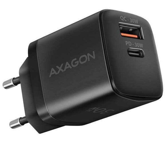 AXAGON Sil wallcharger 2x port (USB-A + USB-C), 30W | ACU-PQ30