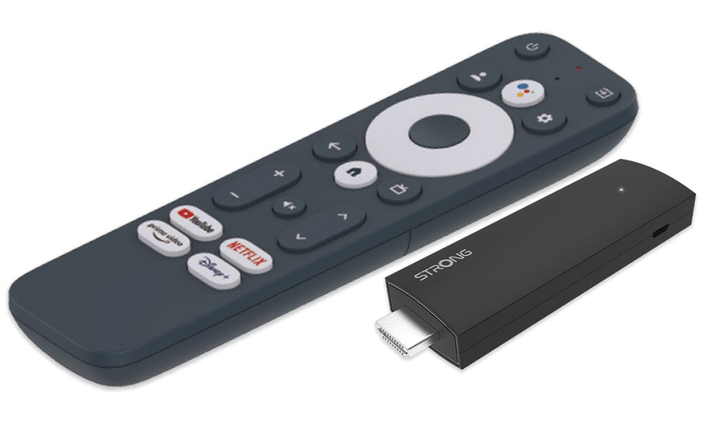 Clé Google TV STRONG 4K SRT 41/ 4K Ultra HD/ H.265/ HDMI/ micro USB/ BT/ Wi-Fi/ Chromecast/ NETFLIX/ Android 11/ rouge