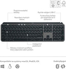 Logitech klávesnice MX Keys S/ bezdrátová/ Bluetooth/ USB-C/ CZ-SK layout/ grafitová
