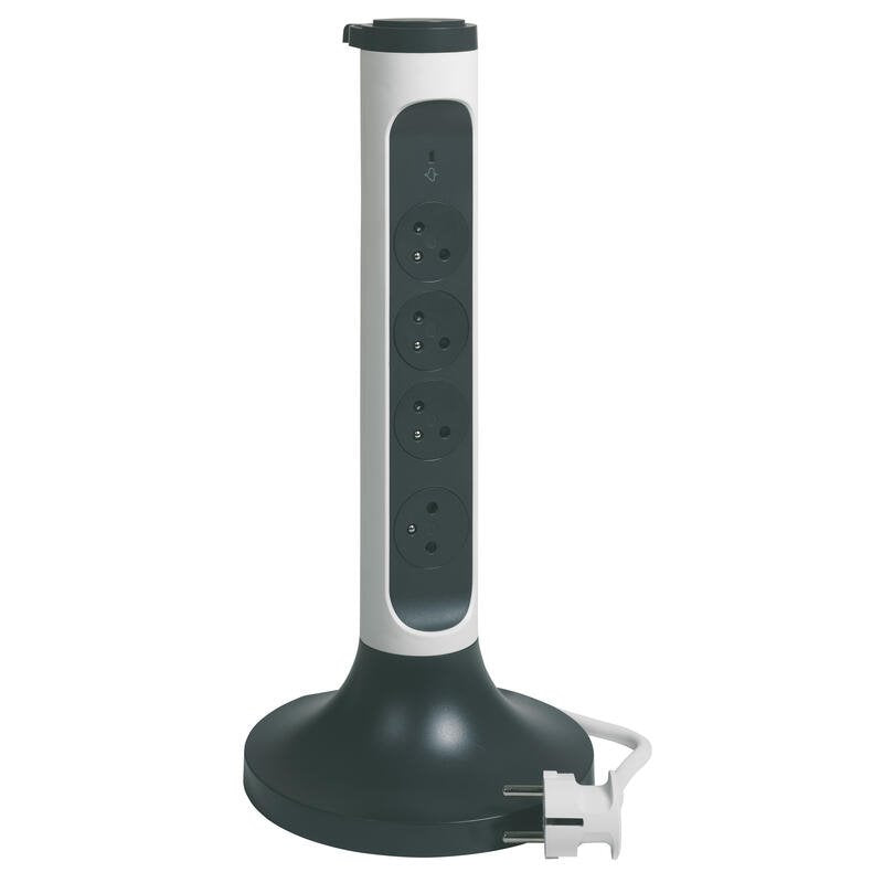 Rallonge tour 4x2pz blanc-graphite 2m