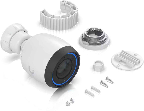 UBIQUITI G5 Pro; 4K (8MP) video resolution; 3x optical zoom; 25 m (82 ft) IR night vision; AI event detections; Record audio with an integrated microphone; Connect and power using PoE; Weatherproof (outdoor exposed).