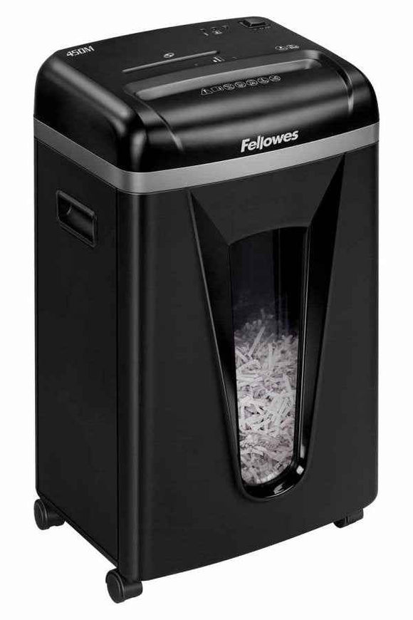 Broyeur FELLOWES 450 M/ micro-coupe croisée 2x12 mm/ volume du bac 22 l/ niveau de classification P-5 (secret)/ noir