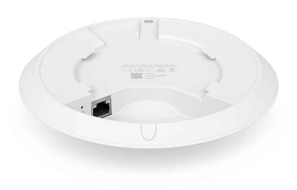 UBIQUITI U6+, WiFi 6, 4 spatial streams, 140 m² (1,500 ft²) coverage, 300+ connected devices, Powered using PoE, GbE uplink.