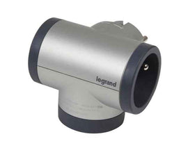 Rozgałęźnik obrotowy 2x2P+Z, USB A+C - aluminium/grafitowy