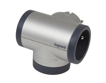 Rozgałęźnik obrotowy 2x2P+Z, USB A+C - aluminium/grafitowy