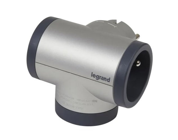 Rozgałęźnik obrotowy 2x2P+Z, USB A+C - aluminium/grafitowy