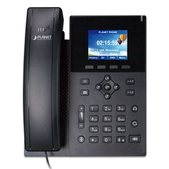 Planet VIP-1260PTVoIP telefon, HD audio G.722/Opus, barevný LCD, Auto Provision, Dual GbE LAN, PoE, CZ menu