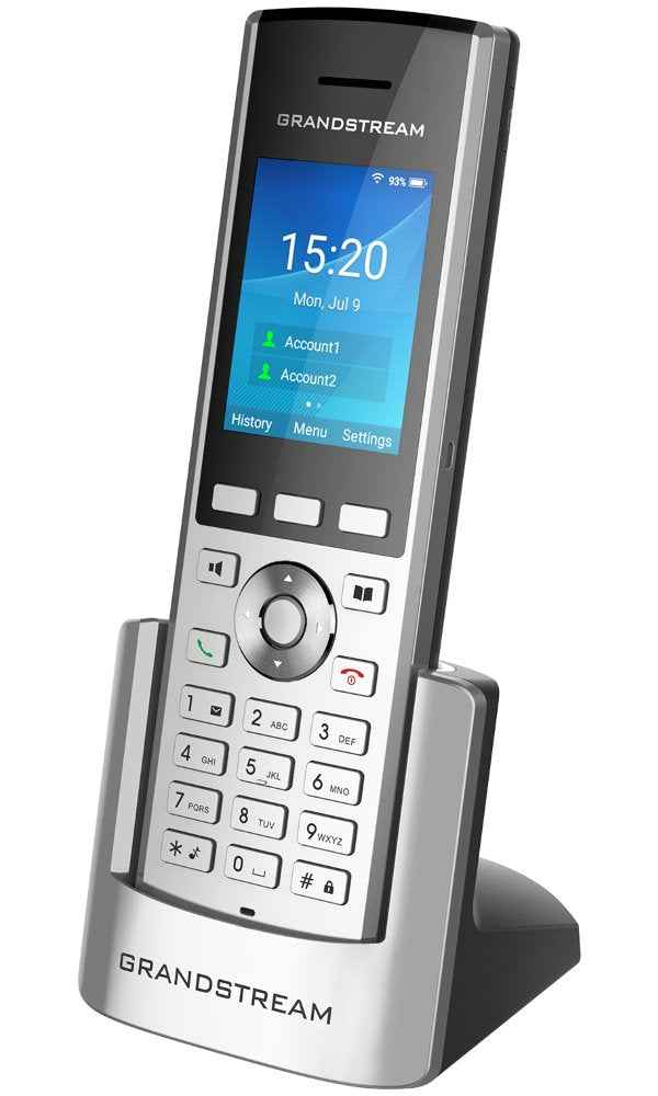 Téléphone Grandstream WP820, écran LCD TFT 2,4", 2 ports SIP, Wi-Fi double bande, Bluetooth, micro USB, prise jack 3,5 mm