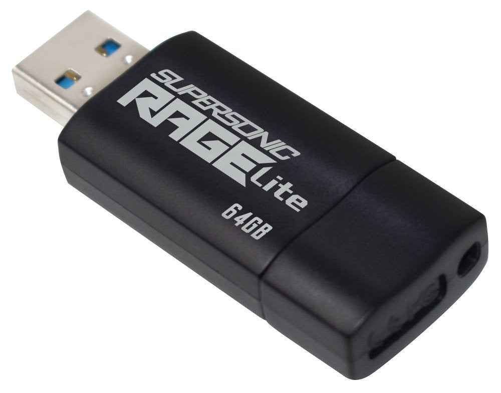 Clé USB Patriot Memory Supersonic Rage Lite 64 Go USB Type-A 3.2 Gen 1 (3.1 Gen 1) Noir, Bleu