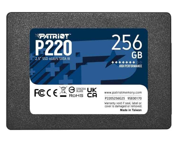 Mémoire Patriot P220 256 Go 2,5" Serial ATA III