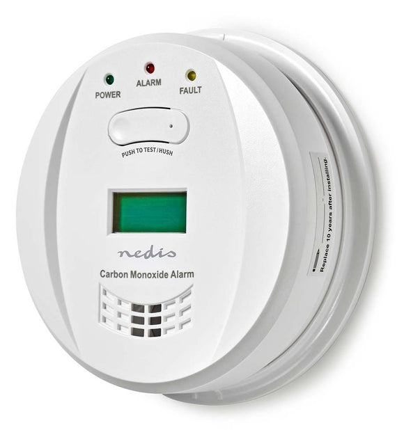 NEDIS detektor oxidu uhelnatého/ EN 50291/ hlasitost 85 dB/ 2x AA/ životnost až 5 let/ bílý