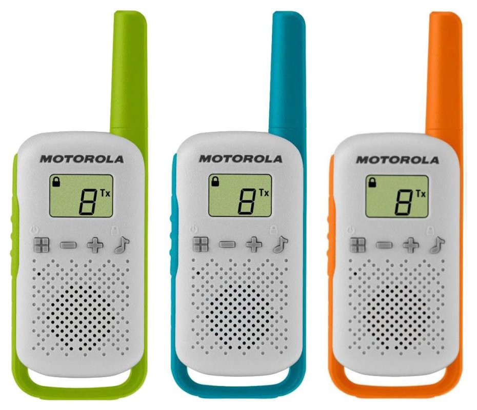 Radio bidirectionnelle Motorola T42 16 canaux Bleu, Vert, Orange, Blanc