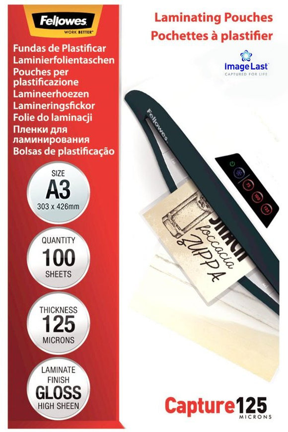 Fellowes ImageLast A3 125 Micron Laminating Pouch - 100 pack