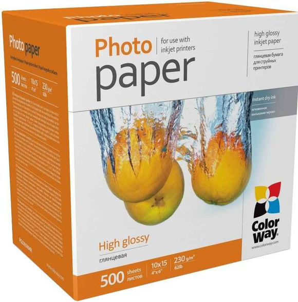 ColorWay Photo Paper, 500 sheets | 230 g/m² | 10x15 | High Glossy