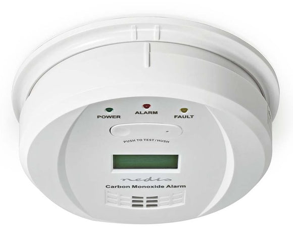 NEDIS detektor oxidu uhelnatého/ EN 50291/ hlasitost 85 dB/ 2x AA/ životnost až 5 let/ bílý