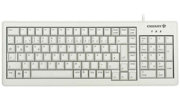 CHERRY klávesnice G84-5200 + kryt 615-5200/drátová/USB/šedá/EU layout/ochrana před rozlitou tekutinou, olejem, naftou