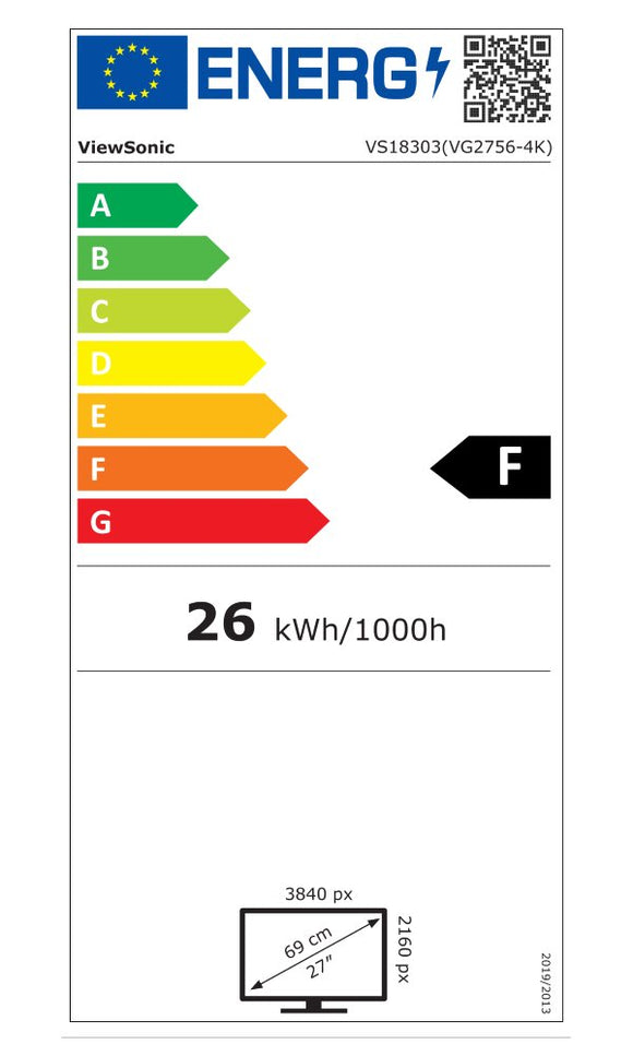 VIEWSONIC VG2756-4K 27inch 16:9 UHD 3840x2160 Frameless SuperClear IPS LED Monitor with 5ms, HDMI, DipsplayPort