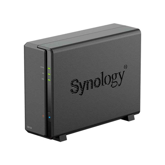 Synology | NAS tour | DS124 | Jusqu'à 1 disque dur/SSD | Realtek | RTD1619B | Fréquence du processeur 1,7 GHz | 1 Go | DDR4