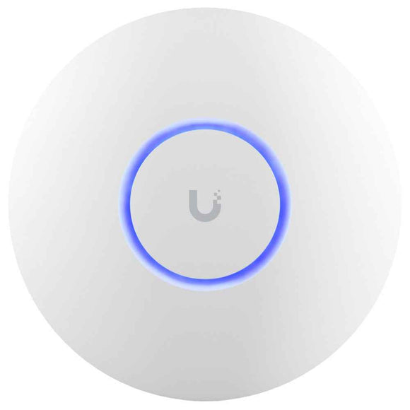 UBIQUITI U6+, WiFi 6, 4 spatial streams, 140 m² (1,500 ft²) coverage, 300+ connected devices, Powered using PoE, GbE uplink.