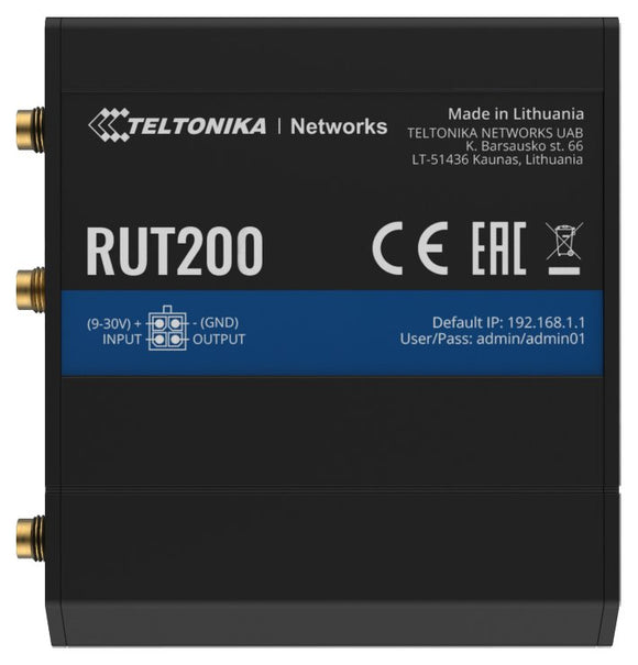 Router 4G/LTE RUT200 (Cat 4), 3G, 2G, WIFI, Ethernet