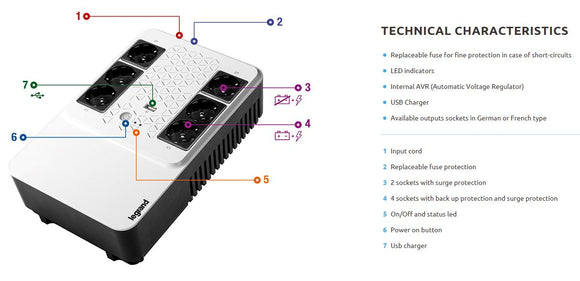 UPS Keor Multiplug 800 AVR 4+2 FR 310084