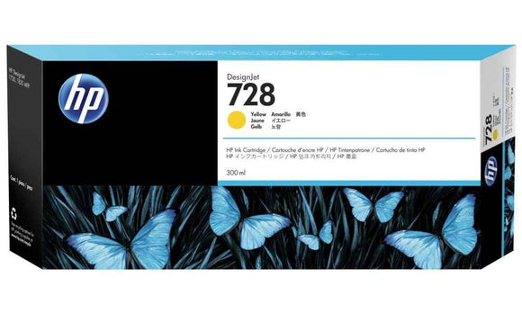 HP 728 300-ml Yellow DesignJet Ink Cartridge
