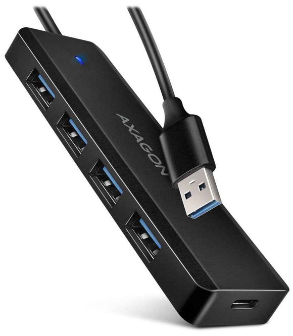 AXAGON Travel four-port USB-A 5Gbps hub | HUE-C1A