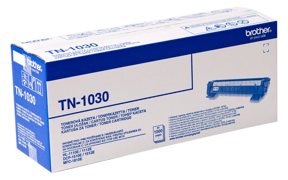 Cartouche de toner noir brother tn1030 pour imprimantes hl1110/1112e/dcp1510e/1512e/mfc1810 - 1 000 pages