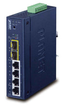 PLANET Industrial L2/L4 4-Port Managed L2/L4 Gigabit Ethernet (10/100/1000) Blue