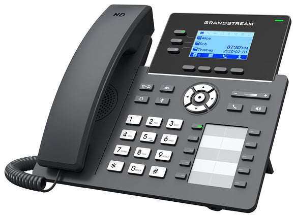 Grandstream GRP2604P/ VoIP telefon/ 2,48" podsvícený grafický display/ 6x SIP/ 2x LAN/ PoE/ GDMS
