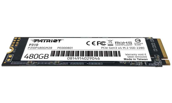 PATRIOT P310 480GB SSD / Interní / M.2 PCIe Gen3 x4 NVMe 1.3 / 2280
