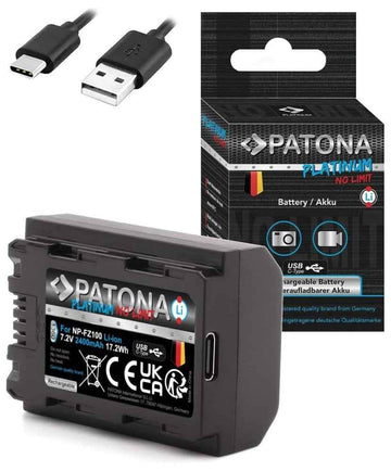 PATONA baterie pro foto Sony NP-FZ100 2400mAh Li-Ion Platinum USB-C nabíjení