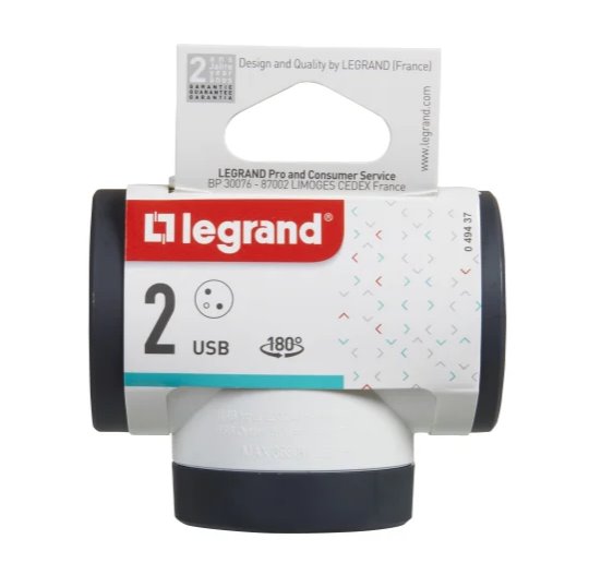 Rozgałęziacz obrotowy 2xP+Z +USB AC-B/C