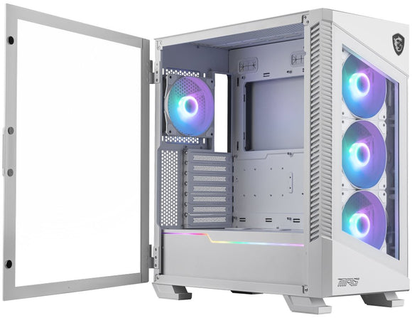MSI MPG VELOX 100R White PC Case, Mid-Tower, USB 3.2, Audio-out, Mic-in | MSI