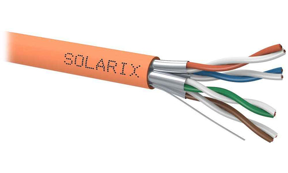 Câble à paires torsadées Solarix Cat.6A STP LSOH B2ca s1d1a1, bobine de 500 m