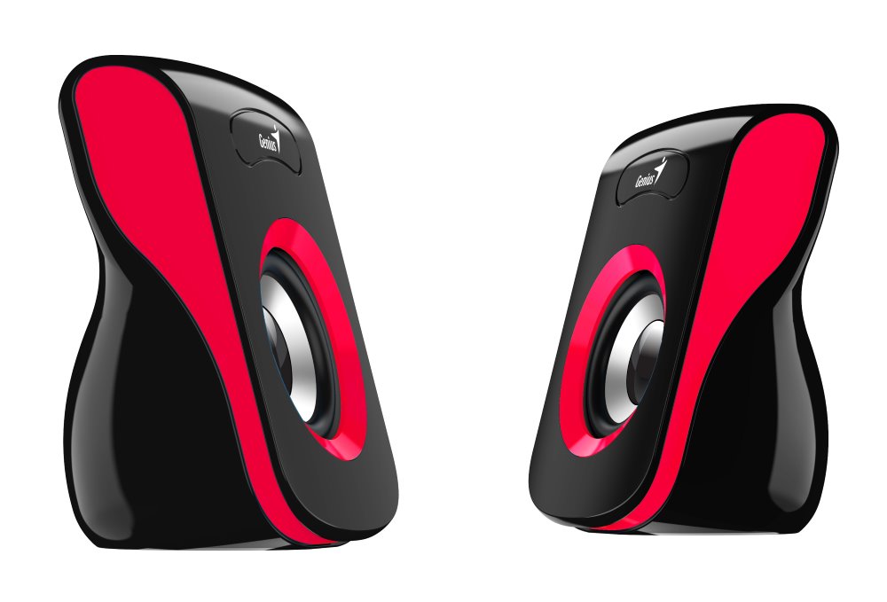 GENIUS repro SP-Q180 Red/ 2.0/ 6W/ USB napájení/ 3,5" jack/ černočervené