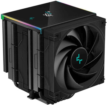 DeepCool AK620 Digital, CPU Air Cooler, 2x120mm FK120 PWM Fan, Digital Display, ARGB, TDP 260W, 6 Heatpipes, LGA2066/2011-v3/2011/1700/1200/115x, AMD AM5/AM4, 129x138x162 mm(LxWxH), 3Y, R-AK620-BKADMN-G