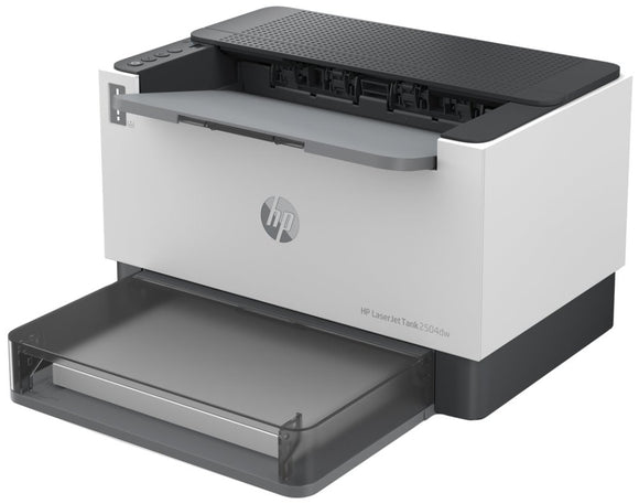 HP LaserJet Tank 2504dw Printer - A4 Mono Laser, Print, Auto-Duplex, LAN, WiFi, 23ppm, 250-2500 pages per month (replaces Neverstop)