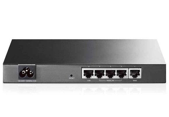 TP-LINK TL-R470T+ 5-port Multi-WAN Router 1xWAN + 3xLAN/WAN + 1xLAN Load Balance desktop steel case