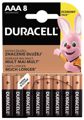 Piles alcalines Duracell Basic 8 pièces (AAA)